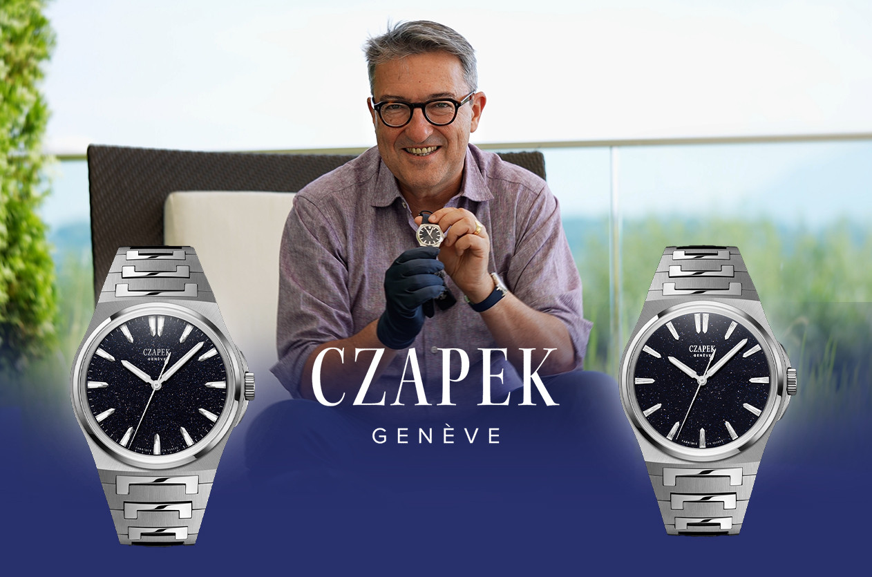 With Xavier de Roquemaurel, CEO of Czapek & Cie, during Geneva Watch Days 2024